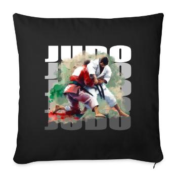 Judo - Coussin et housse de 45 x 45 cm - noir - Devant
