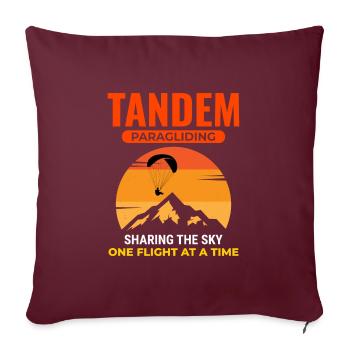 Aventure en parapente biplace - Coussin et housse de 45 x 45 cm - bordeaux - Devant