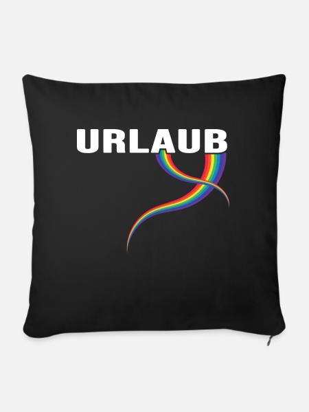 Urlaub Regenbogen Reiseziel - Sofakissen mit Füllung 45 x 45 cm - Schwarz
