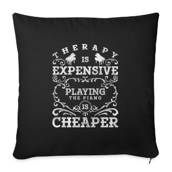 Piano Composer Pianist - Sofa pillow with filling 45cm x 45cm - black - Front