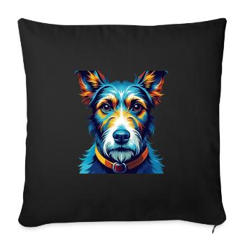Foxterrier Glatte Hunderasse Karikatur Kawaii - Sofakissen mit Füllung 45 x 45 cm - Schwarz - Vorne