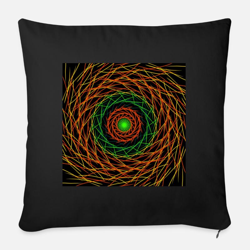 Lignes concentriques abstraites - Coussin et housse de 45 x 45 cm - noir