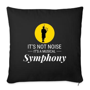 Instrument de joueur de cornemuse Musique écossaise - Coussin et housse de 45 x 45 cm - noir - Devant