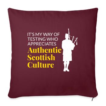 Bagpipe Player Instrument Scottish Scotland Music - Sofa pillow with filling 45cm x 45cm - burgundy - Front