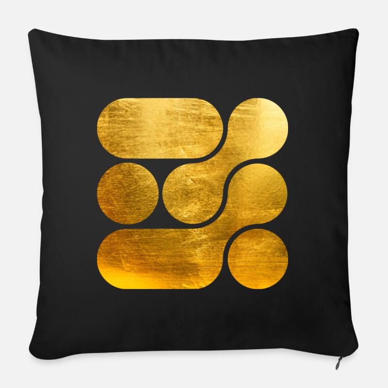OCHOOO - GOLD - Sofakissen mit Füllung 45 x 45 cm - Schwarz