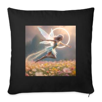 A flying luminous fairy - Sofa pillow with filling 45cm x 45cm - black - Front