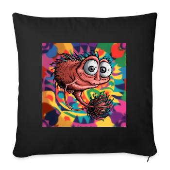 Little mystical funny creature - Sofa pillow with filling 45cm x 45cm - black - Front
