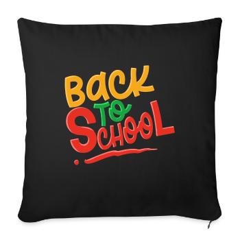 Back To School - Sofa pillow with filling 45cm x 45cm - black - Front