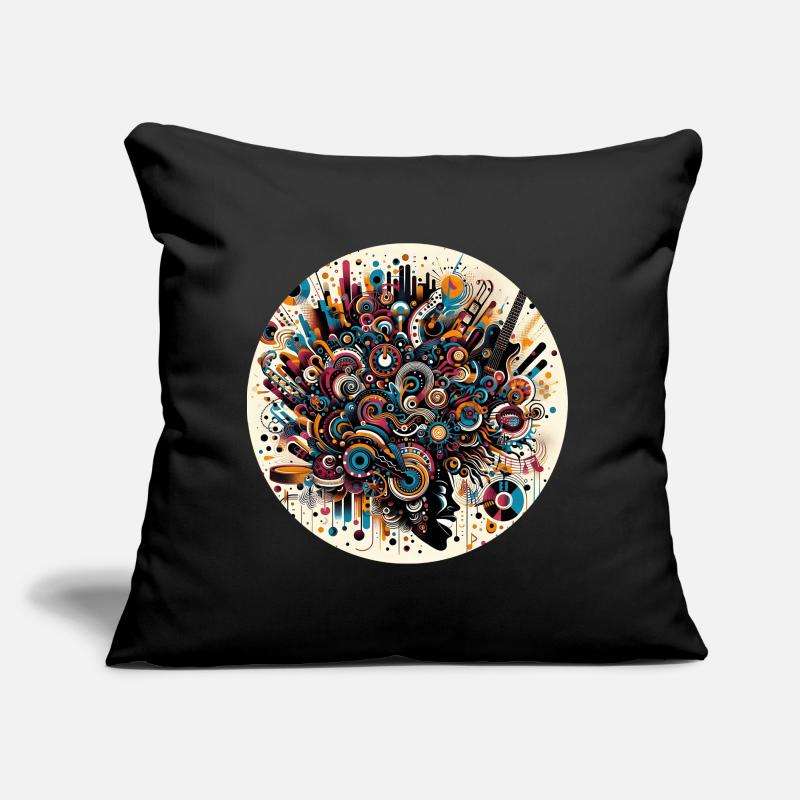 Afro Style Explosion Musicale Abstraite Coussin et housse de 45 x 45 cm