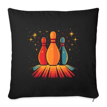 Bowling Retro - Sofakissen mit Füllung 45 x 45 cm - Schwarz - Vorne