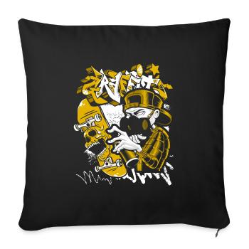 Street Art Train Hip Hop Cool - Sofa pillow with filling 45cm x 45cm - black - Front
