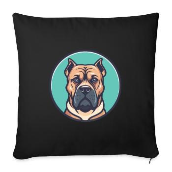 Perro De Presa Canario Hunderasse Cartoon Kawaii - Sofakissen mit Füllung 45 x 45 cm - Schwarz - Vorne