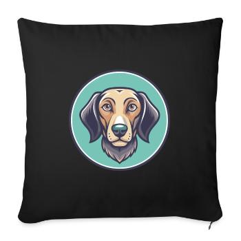 Polnische Jagdhunderasse Cartoon Kawaii Clipart - Sofakissen mit Füllung 45 x 45 cm - Schwarz - Vorne