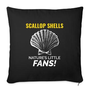 Scallop Seashells Collector Beachcomber Shellfish - Sofa pillow with filling 45cm x 45cm - black - Front