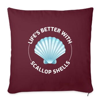 Scallop Seashells Collector Beachcomber Shellfish - Sofa pillow with filling 45cm x 45cm - burgundy - Front
