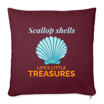 Scallop Seashells Collector Beachcomber Shellfish - Sofa pillow with filling 45cm x 45cm - burgundy - Front