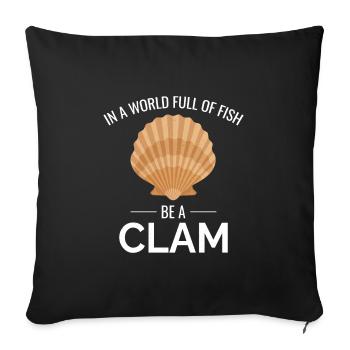 Clam Shell Seashells Collector Shellfish Beach - Sofa pillow with filling 45cm x 45cm - black - Front