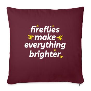 Lucioles Firefly Lightning Bug Insect Collector - Coussin et housse de 45 x 45 cm - bordeaux - Devant