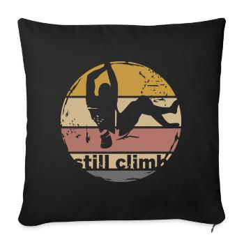 escalade rétro bloc symbole logo icône vintage - Coussin et housse de 45 x 45 cm - noir - Devant