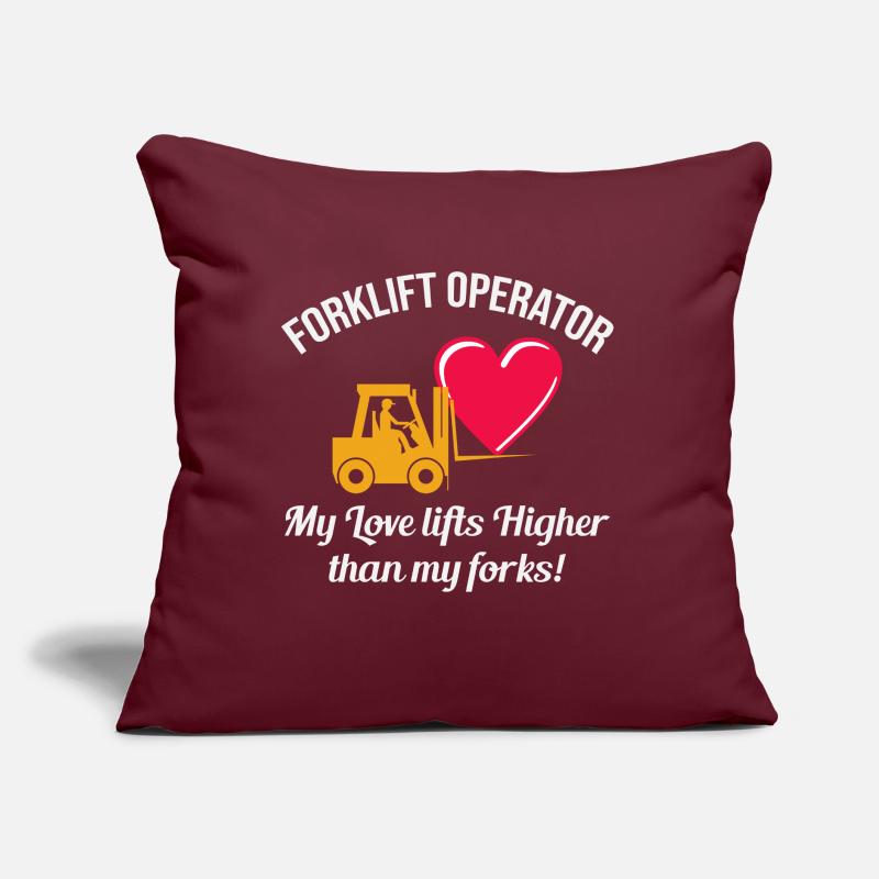 Conducteur de chariot élévateur Chauffeur Saint Valentin Drôle Coussin et housse de 45 x 45 cm