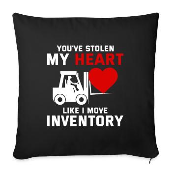 Forklift Operator Driver Valentine’s Day Funny - Sofa pillow with filling 45cm x 45cm - black - Front