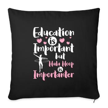 Sport Weight Loss Hoopdance - Sofa pillow with filling 45cm x 45cm - black - Front