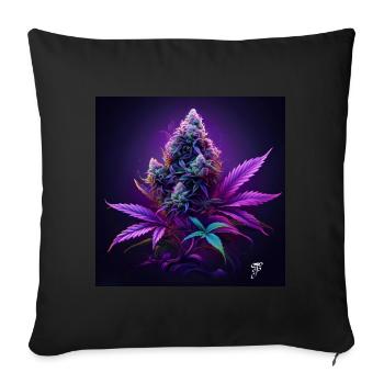 Funky Purple Weed - Sofakissen mit Füllung 45 x 45 cm - Schwarz - Vorne