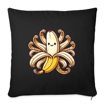 Illustration ludique d’OctoBanana - Coussin et housse de 45 x 45 cm - noir - Devant