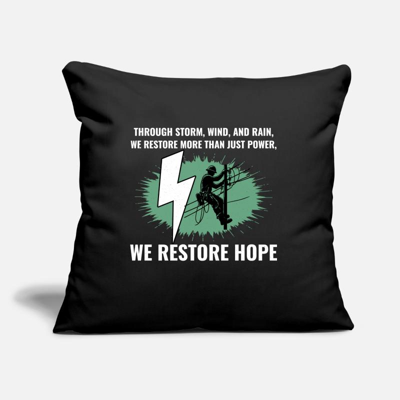 Lineman Storm Wind Rain Hope Power Restoration Sofa pillow with filling 45cm x 45cm