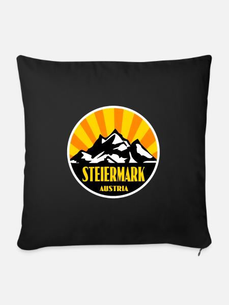 Steiermark - Sofakissen mit Füllung 45 x 45 cm - Schwarz