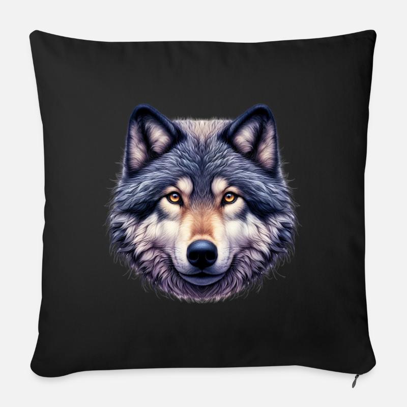 Wolf - Sofakissen mit Füllung 45 x 45 cm - Schwarz