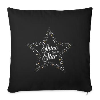 shine like a star / Stern, bling bling - Sofa pillow with filling 45cm x 45cm - black - Front