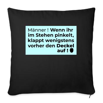 Deckel auf - Sofakissen mit Füllung 45 x 45 cm - Schwarz - Vorne