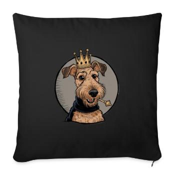 Airedale Terrier - Coussin et housse de 45 x 45 cm - noir - Devant