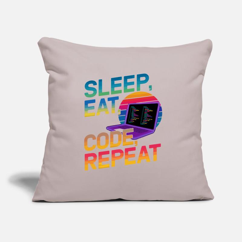 Sleep Eat Code Repeat Geschenk für Coder Sofakissen mit Füllung 45 x 45 cm