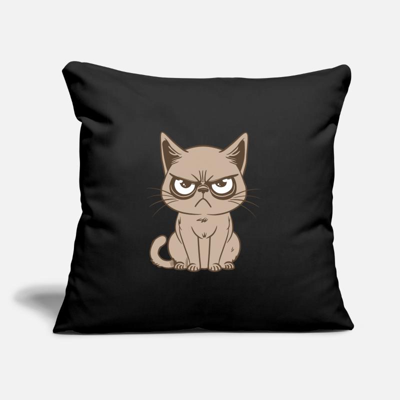 chat énervé, chat drôle, chat pas content Coussin et housse de 45 x 45 cm