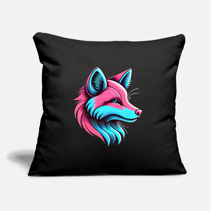 Neon Fox Glow Artistic Design Sofa pillow with filling 45cm x 45cm