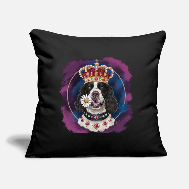 Cocker Spaniel avec fleurs et couronne Coussin et housse de 45 x 45 cm