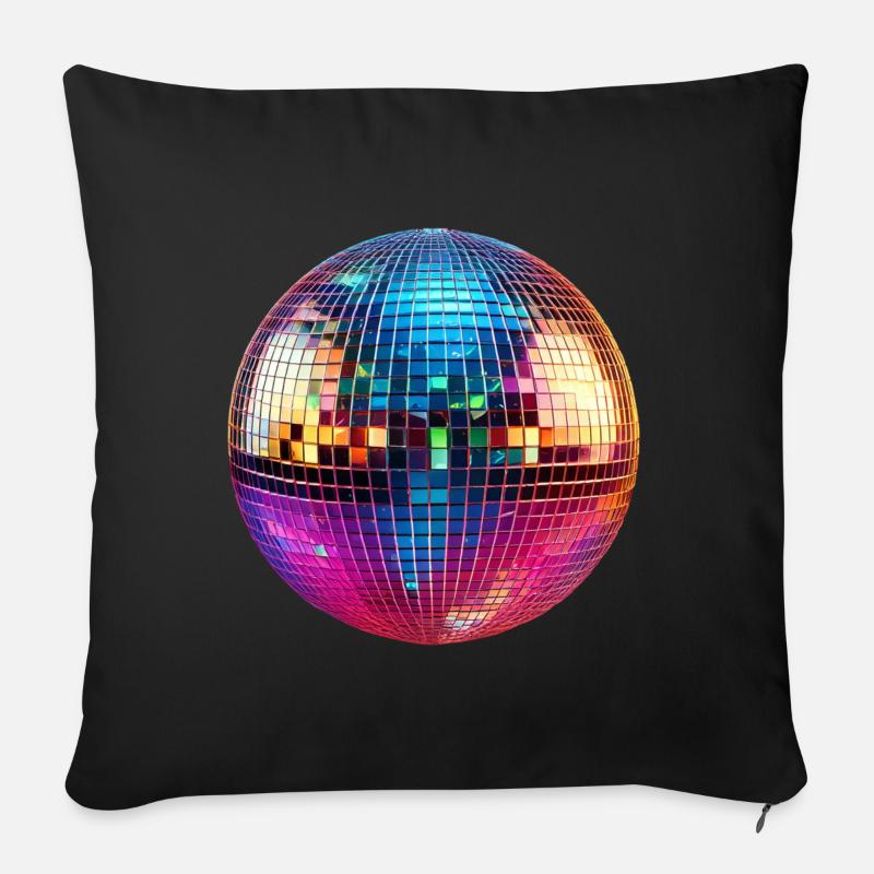 Bunte Diskokugel - Sofakissen mit Füllung 45 x 45 cm - Schwarz