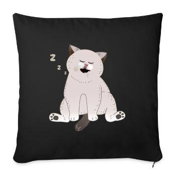 sleeping cat - Sofa pillow with filling 45cm x 45cm - black - Front