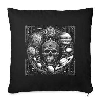 L’illumination planétaire - Coussin et housse de 45 x 45 cm - noir - Devant