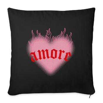 Burning love - Sofa pillow with filling 45cm x 45cm - black - Front