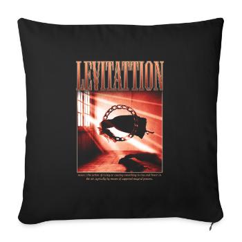 Lévitation – Esthétique mystique - Coussin et housse de 45 x 45 cm - noir - Devant