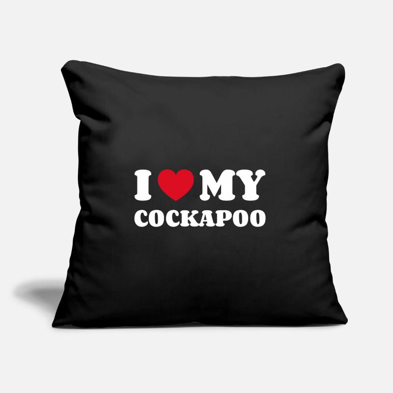 J'aime mon Cockapoo Cockerdoodle Cockerpoo Coussin et housse de 45 x 45 cm