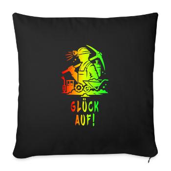 Good luck! Mining Design - Sofa pillow with filling 45cm x 45cm - black - Front