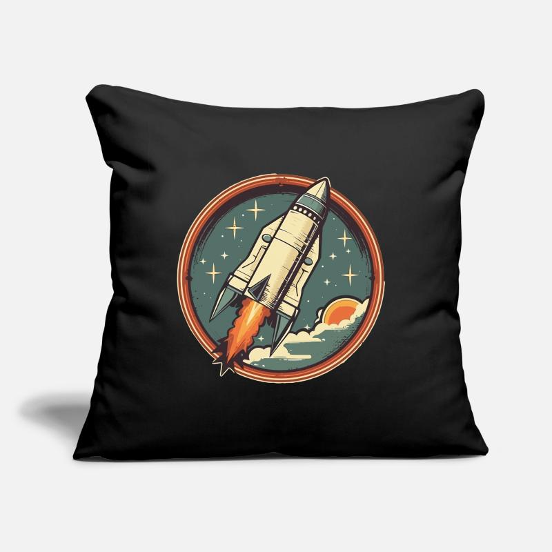 Fusée Rétro - Fusée Spatiale Coussin et housse de 45 x 45 cm