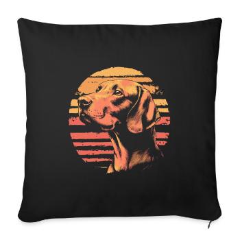 Vizsla Vintage - Sofa pillow with filling 45cm x 45cm - black - Front