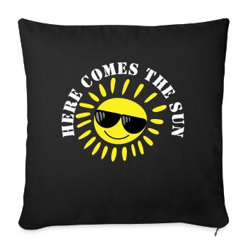 VOICI LE SOLEIL - LE SOLEIL - L’ÉTÉ - Coussin et housse de 45 x 45 cm - noir - Devant