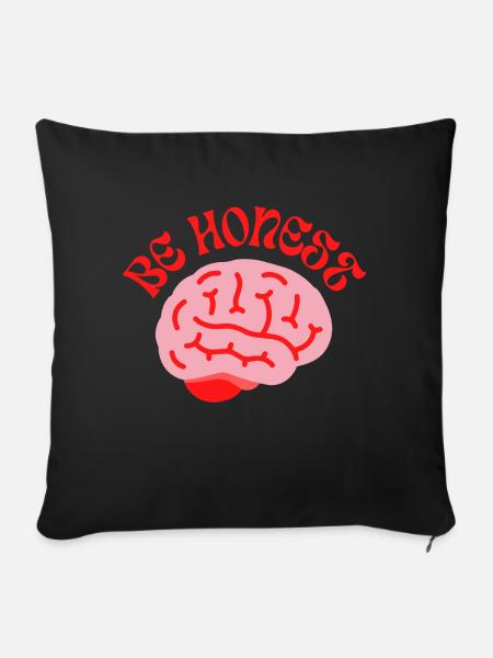 Be Honest – Mindful Retro mind - Sofakissen mit Füllung 45 x 45 cm - Schwarz