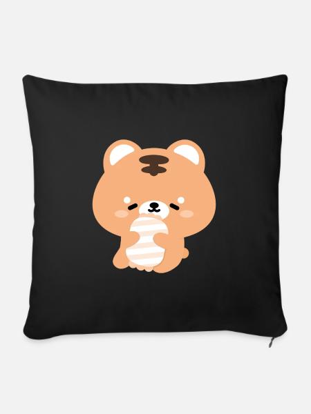 Schläfriger Tiger - Sofakissen mit Füllung 45 x 45 cm - Schwarz
